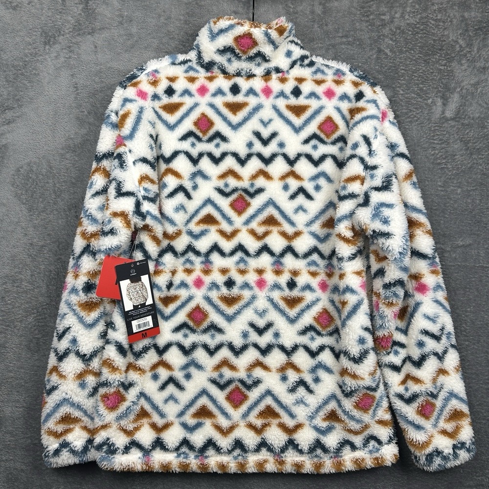 Eddie Bauer Aztec Sherpa Fleece Women's Medium 1/4 Zip Jacket Southwestern NWT - Picture 4 of 13